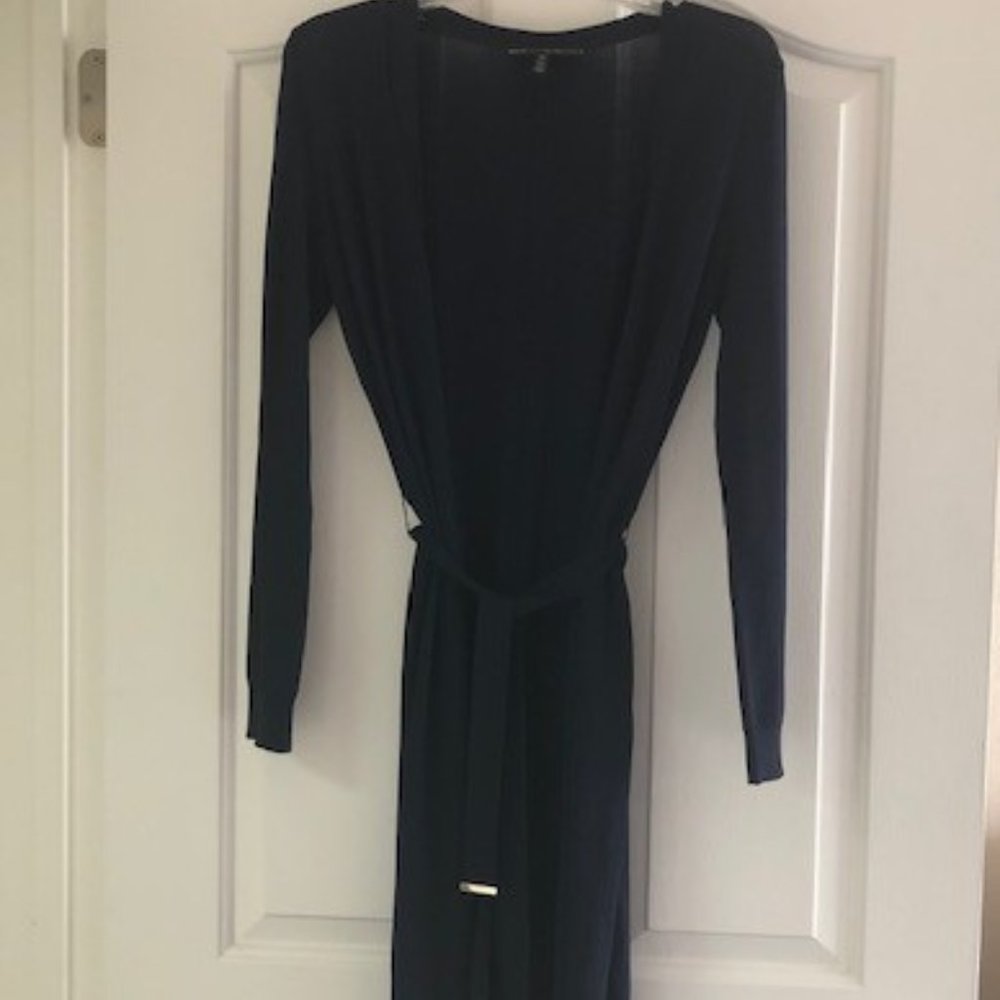 White House Black Market Navy Long Cardigan